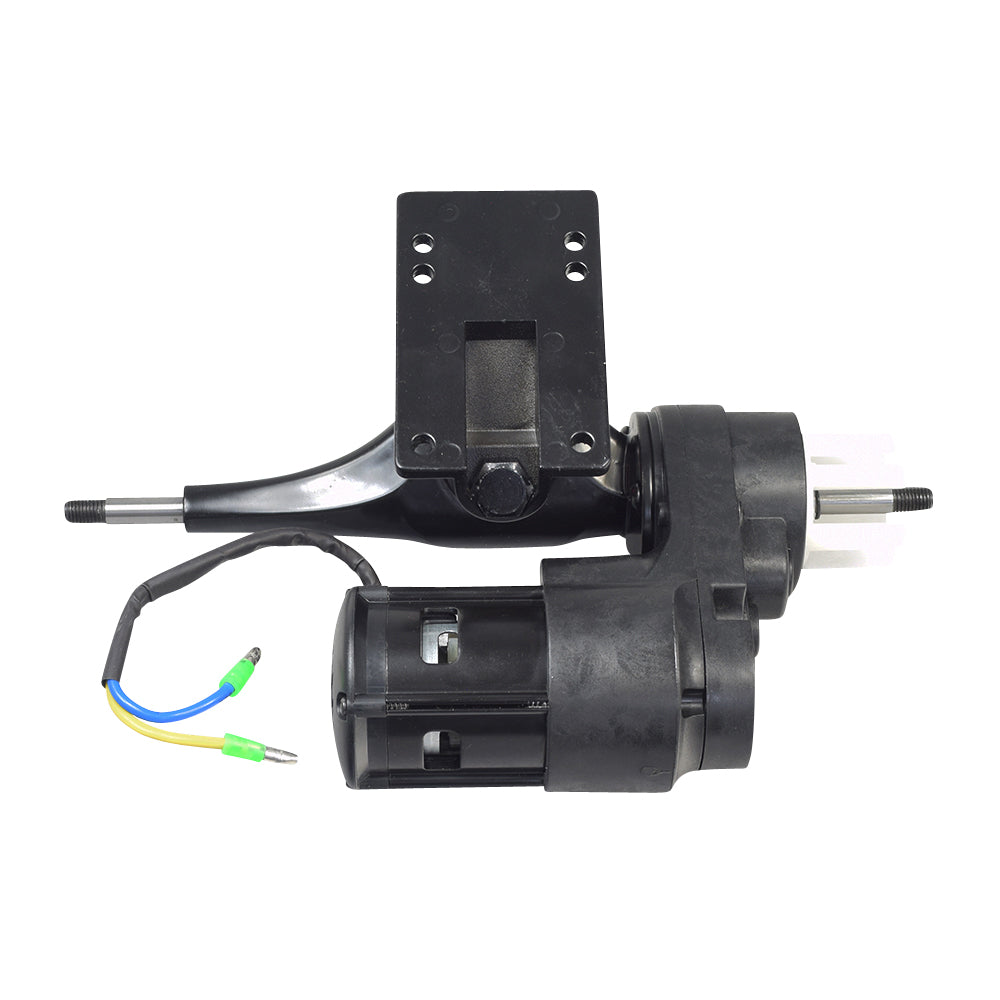 125 Watt Motor, Rear Truck & Axle for RazorX Cruiser & Longboard Electric Skateboards, showing a black device with attached cables and visible holes, designed as a single unit without wheels.