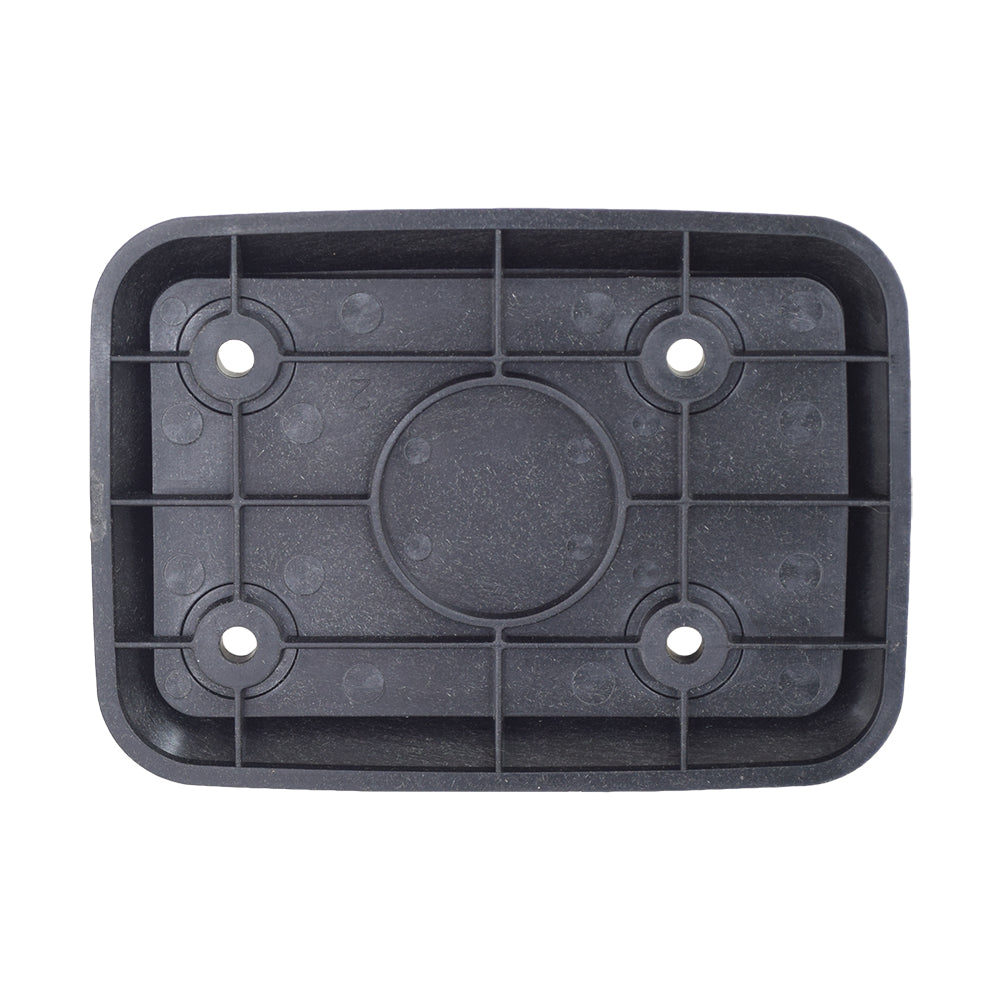 Front Truck Bezel for RazorX Electric Skateboards: a rectangular black plastic tray with multiple holes, designed to secure the front wheel truck to the skateboard deck.