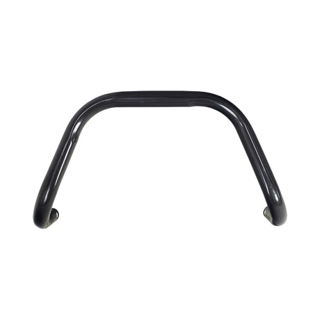 Black Front Bumper Bar for the Monster Moto / Mega Moto MM-K80 80cc Go-Kart, featuring a black metal bar with two curved ends and handles, made of enameled 1 steel tubing.