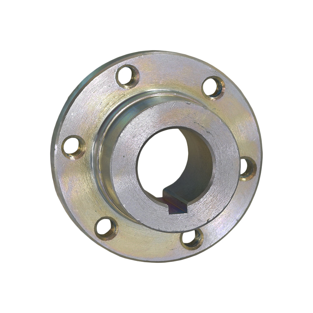 Close-up of the Brake Disc Mount Hub for the Monster Moto / Mega Moto MM-K80 80cc Go-Kart, showing its metal surface with six bolt holes for alignment with the brake disc.