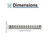 Throttle Cable Return Spring for the Monster Moto / Mega Moto MM-K80 80cc Go-Kart, depicted as a small metal helical spring with visible size and dimensions, essential for preventing throttle from sticking.