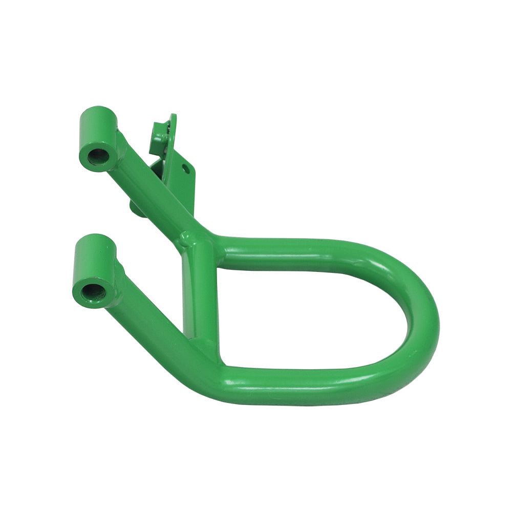 Green Throttle Pedal for the Monster Moto / Mega Moto MM-K80 80cc Go-Kart, made of welded steel tubing with a perforated design, used as an accelerator like in cars.