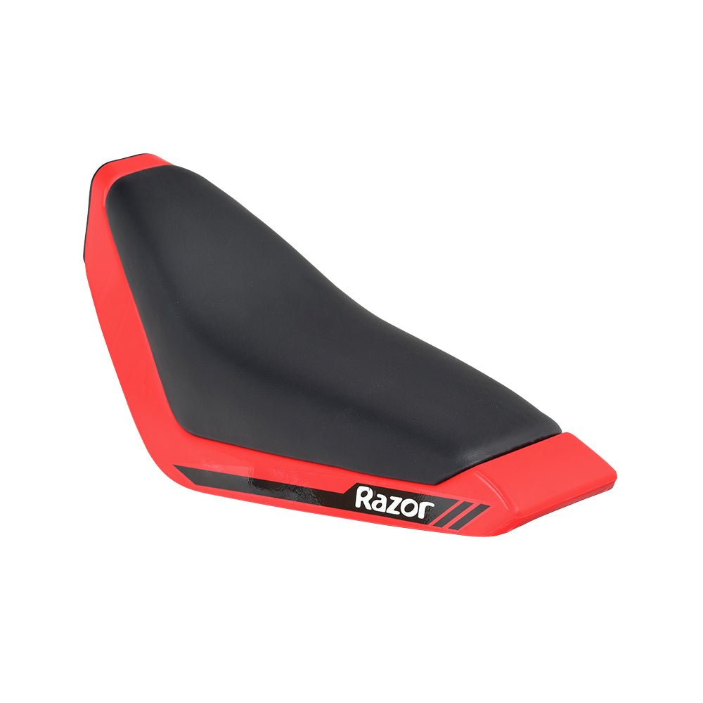 Seat Assembly for the Razor Drift Rider (Version 1+), featuring a padded seat on a sturdy frame. The logo is visible on the backrest, ensuring authenticity and comfort for your ride.