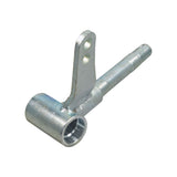 Front Axle Spindle for the Monster Moto / Mega Moto MM-K80 80cc Go-Kart, featuring a metal piece with a bolt and screw, essential for steering gear, shown in close-up.