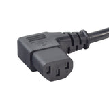 Power Cord for Drive Medical 15005-Series Electric Hospital Beds: a black power cord with a 3-pin shroud female connector and a 3-prong grounded male plug, designed for durability and compatibility with Drive Medical beds.