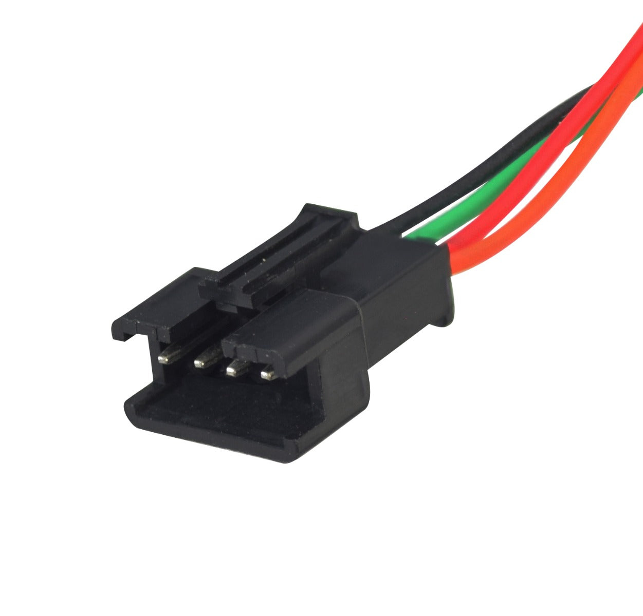 36 Volt Variable Speed 4-Wire Twist Grip Throttle for Razor EcoSmart Metro HD & EcoSmart SUP Electric Scooters, featuring a black plug with red and green wires, close-up view of connector and wiring.