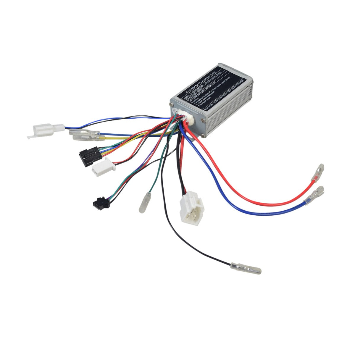 TT-WS3616-FS00 Control Module for Razor EcoSmart Metro HD Scooter, showcasing its compact design with visible wires and connectors, essential for routing current to the scooter's electric components.