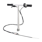 Complete Handlebar Assembly for the Razor Ecosmart SUP Electric Scooter, featuring a steel handlebar with grips, clamp, twist-grip throttle, brake lever, and attached cables, shown in a close-up view.