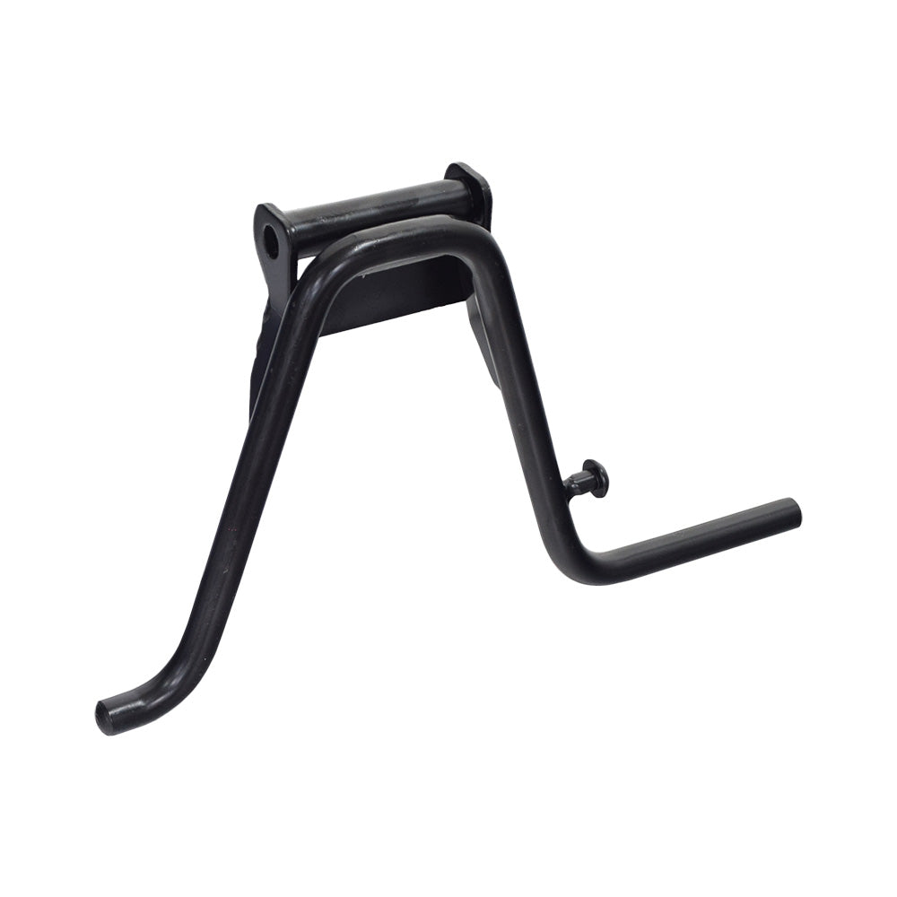 Kickstand for Razor Pocket Mod electric scooter, featuring a black metal stand with a lever, complete with installation hardware. Suitable for most Razor Pocket Mod models except the Pocket Mod Petite.