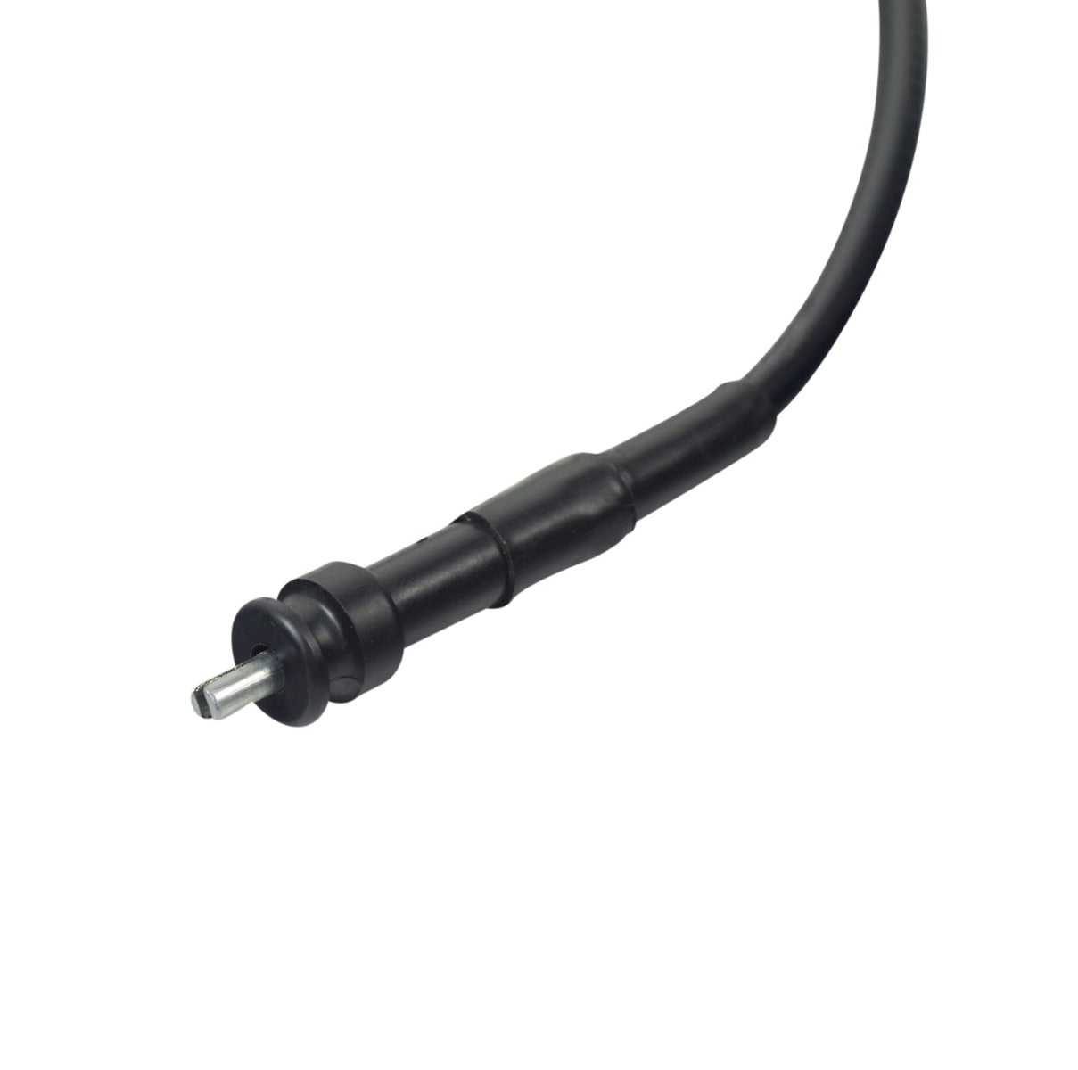 40 Speedometer Cable with Plastic Snap-In End for Scooters & Go-Karts, featuring a black cable with a metal end for compatibility assessment against your original cable.