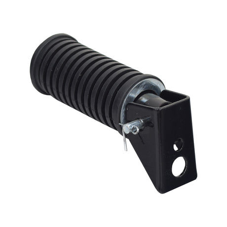 Footrest Peg for the Baja Mini Bike MB165 & MB200 (Baja Heat, Mini Baja, Baja Warrior), featuring a black metal construction with an attached black handle, including the inboard washer and pin.