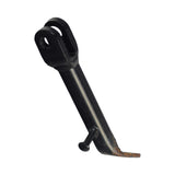 Kickstand for Coleman & Massimo Mini Bikes, shown as a black metal stand with a nail, featuring a hole and visible surface rust, suitable for various Coleman and Massimo mini bike models.