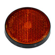 Close-up of a dark amber front side reflector for the Baja Mini Bike MB165 & MB200, showing its reflective surface and rectangular shape. Suitable for ATVs, go-karts, and other mini bikes.