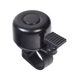 Handlebar Mount Scooter and Bicycle Bell: A close-up of a black bell with a handlebar clip, designed for 7/8 handlebars on scooters and e-bikes, ensuring rider safety with easy installation.