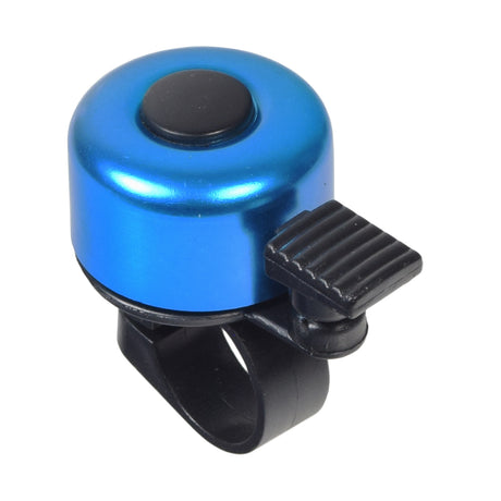 Handlebar Mount Scooter and Bicycle Bell with a black plastic knob, designed for 7/8 handlebars. Easy to install, ensuring rider safety for various scooters and e-bikes.