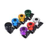 Handlebar Mount Scooter and Bicycle Bell, shown in a group of colorful bells, perfect for ensuring rider safety with easy installation on standard 7/8 handlebars.