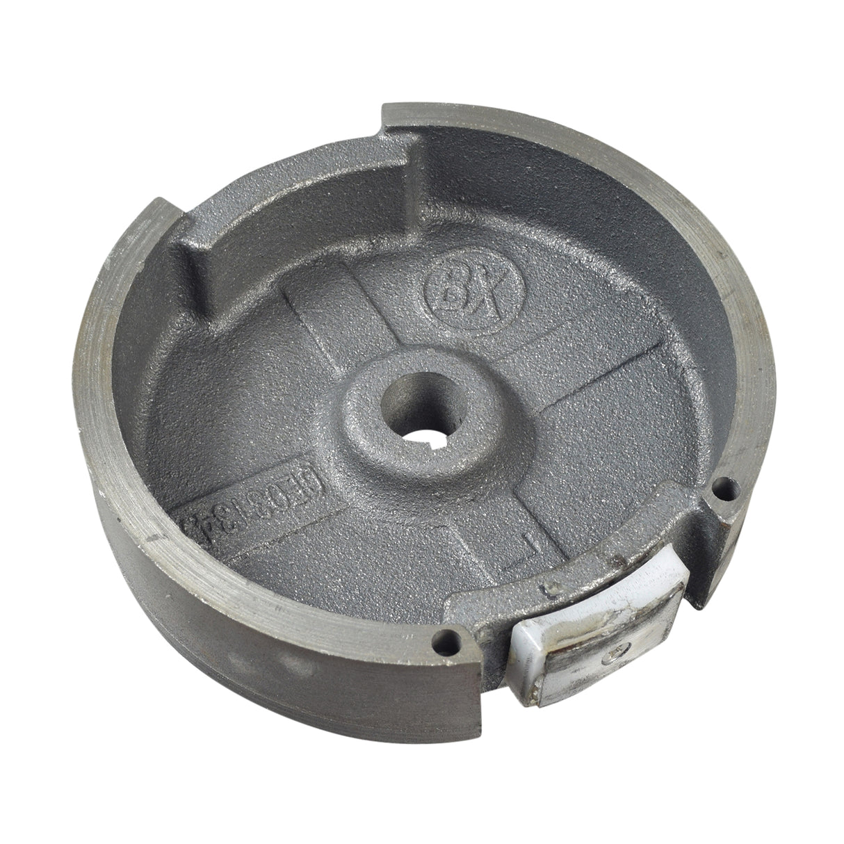 Single Magnet Flywheel for the Coleman BT200X, CT200U Trail & CT200U-EX Mini Bikes featuring a grey round shape with a central conical hole, designed for 6.5 Hp engines.