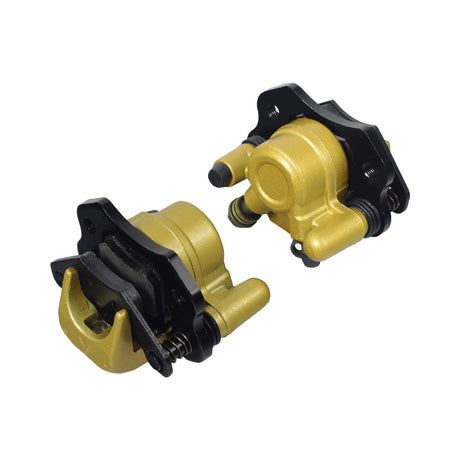 Brake Caliper for Hammerhead Off-Road® 80T & MudHead Go-Karts, showcasing a close-up view of the gold and black mechanical parts, highlighting intricate design and functionality for various go-kart models.