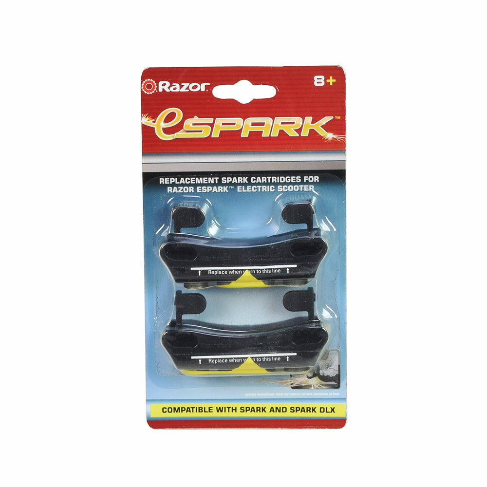 Replacement Spark Cartridges for Razor eSpark, FlashRider 360, & Spark Kick Scooters in a package, ensuring your scooter remains vibrant and eye-catching.