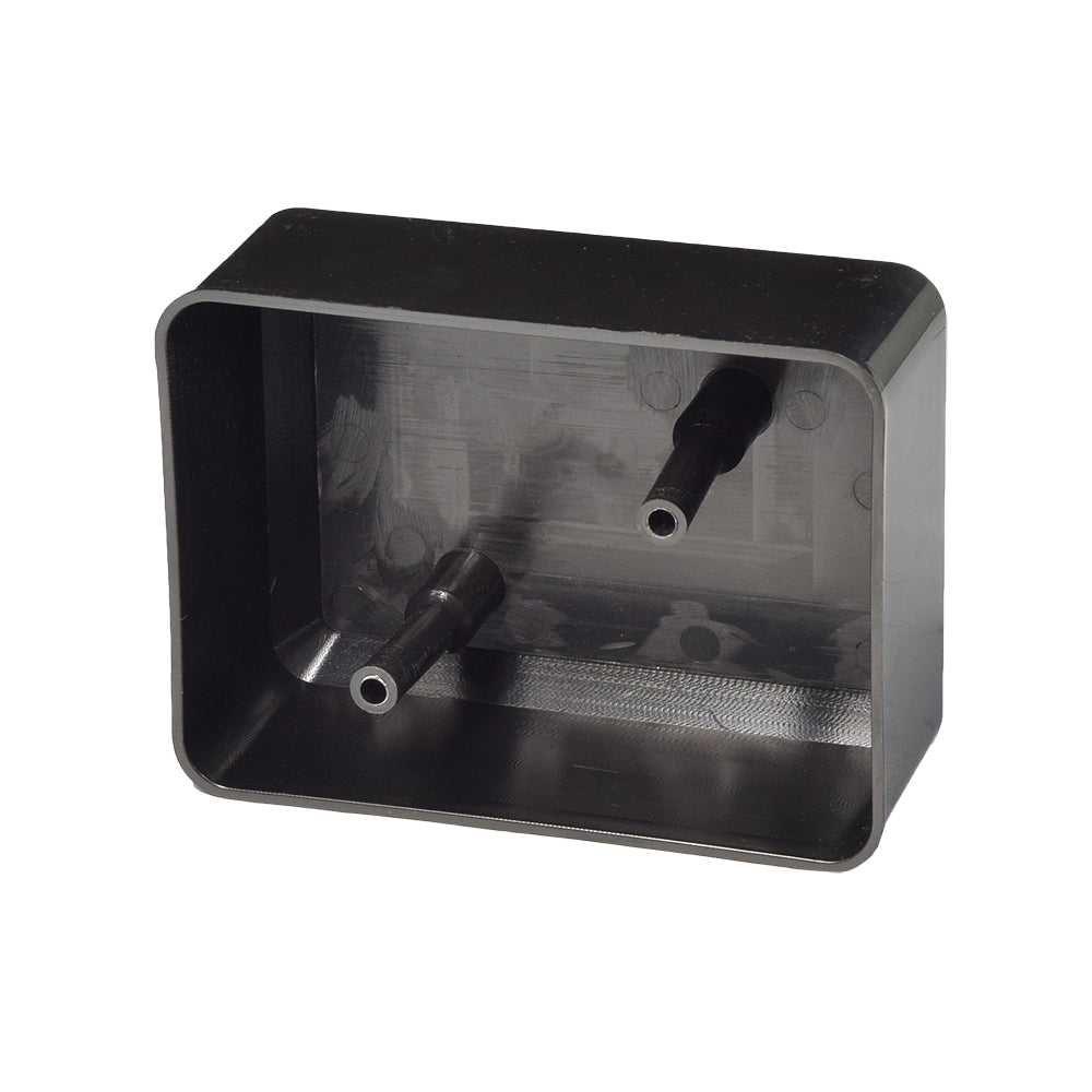 Electric Box Cover for 150cc & 250cc Kandi Go-Karts, featuring a black rectangular design with two holes, labeled ELECTRIC BOX for secure fitting amidst go-kart vibrations.