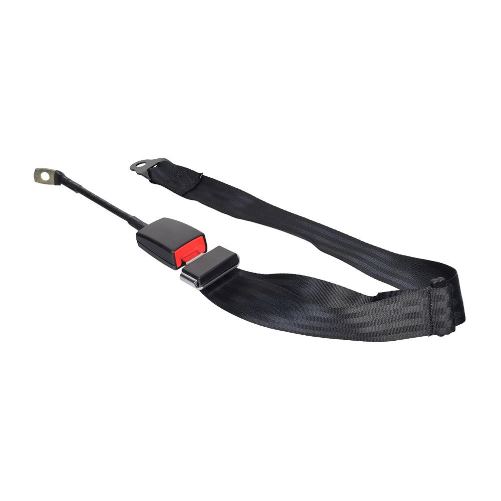 2-Point Seat Belt Harness for the Massimo GKM125 Go-Kart, featuring a familiar car seat-style buckle and a simple 2-point attachment for secure fitting on various go-kart models.