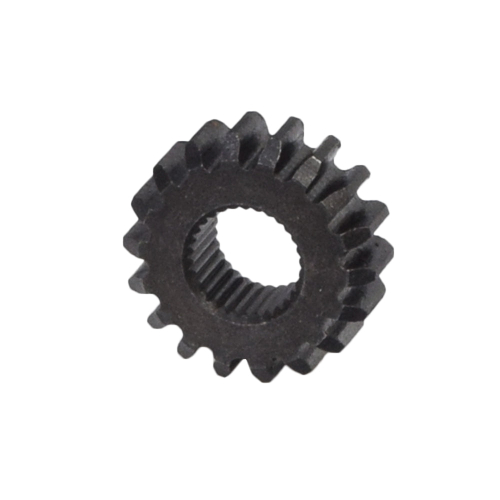 Steering Gear for the Kandi 110GKG-2 & 49FM5-E: A close-up view of a black metal gear essential for the kart's rack and pinion steering system, showcasing precise metal teeth and a central ring.