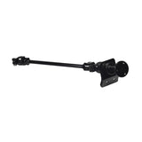 Steering Control Assembly for Kandi 150cc Go-Karts featuring a black metal rod with a handle, a bracket, and a circular component with three mounting holes. Durable all-steel construction.