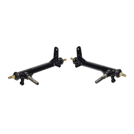 Left & Right Strut Spindle for Kandi 110GKG-2 & TaoTao GK110 Go-Karts (Pair) showing two robust black metal parts designed for durability in go-kart models.