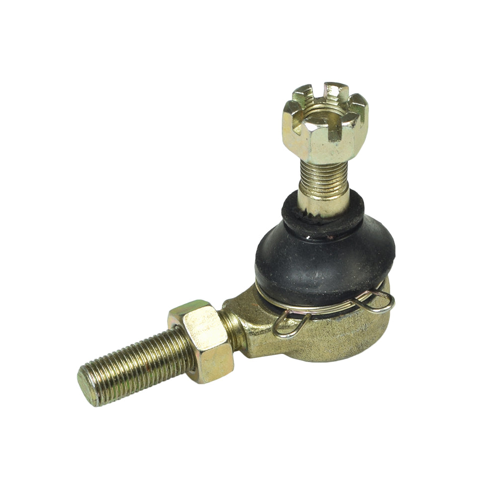 Tie Rod Ball Joint with M12-1.25 Thread for the Baja Dune (DN150) featuring a metal ball joint, nut, and black rubber ring, essential for steering system maintenance in go-karts.