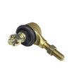 Tie Rod Ball Joint for 150cc - 250cc Go-Karts featuring a gold and black metal piece with a black rubber ring and a nut, suitable for various go-kart brands.