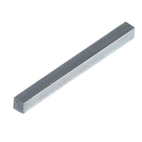 1/4 x 1/4 x 3-1/8 Key Stock for Go-Karts, a long rectangular metal bar essential for go-kart drive wheel systems, displayed on a white background.