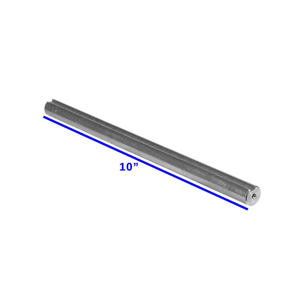 5/8 x 10 Jackshaft with 3/16 Keyway for Go-Karts & Mini Bikes, featuring a long metal rod with a milled keyway slot running the entire length.