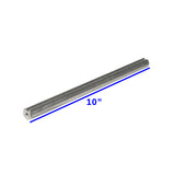 3/4 x 10 Jackshaft with 3/16 Keyway for Go-Karts & Mini Bikes, a solid steel rod with blue text, featuring a milled keyway slot along its length.