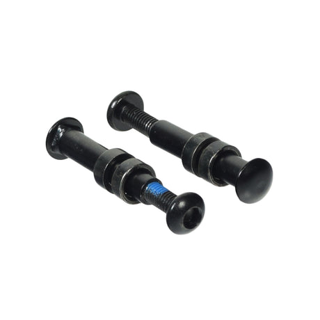 Rear Axle Bolts for the Razor Crazy Cart (Versions 7+) & Crazy Cart Shift (Versions 1+), Set of 2, featuring a female barrel nut, male threaded fastener, and spacers, displayed against a plain background.