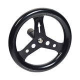 Steering Wheel with Bolt & Wedge for the Razor Crazy Cart (Versions 1+), Crazy Cart Shift (Versions 1+), & Crazy Cart Shift Lightshow, showcasing an 8 black wheel with a visible screw.