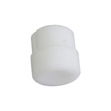 Plastic Tip for the Stabilizing Post on the Razor Crazy Cart (Versions 1+): A white plastic cylinder with a hole and a black cap, designed to enhance rider safety.