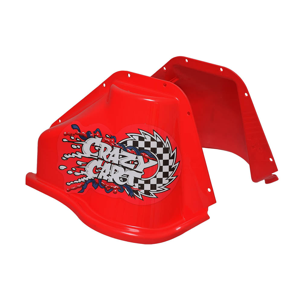 Motor Cover with Screws for the Razor Crazy Cart (Versions 5+), featuring a prominently displayed logo on its surface, designed to enhance and renew the appearance of the electric go-kart.