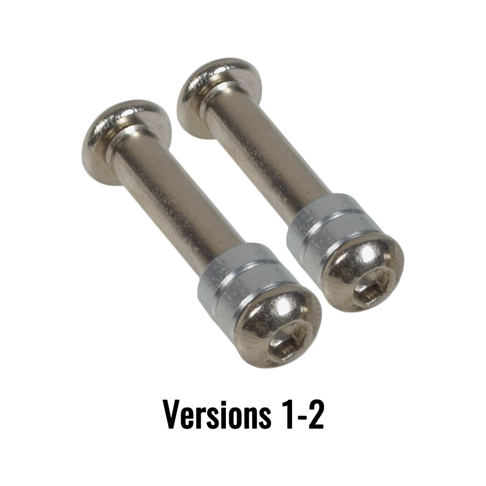 Caster Axle Bolts for the Razor Crazy Cart XL (Set of 2), showing a close-up of two metal screws with rings and spacers, highlighting their detailed threading and fasteners.