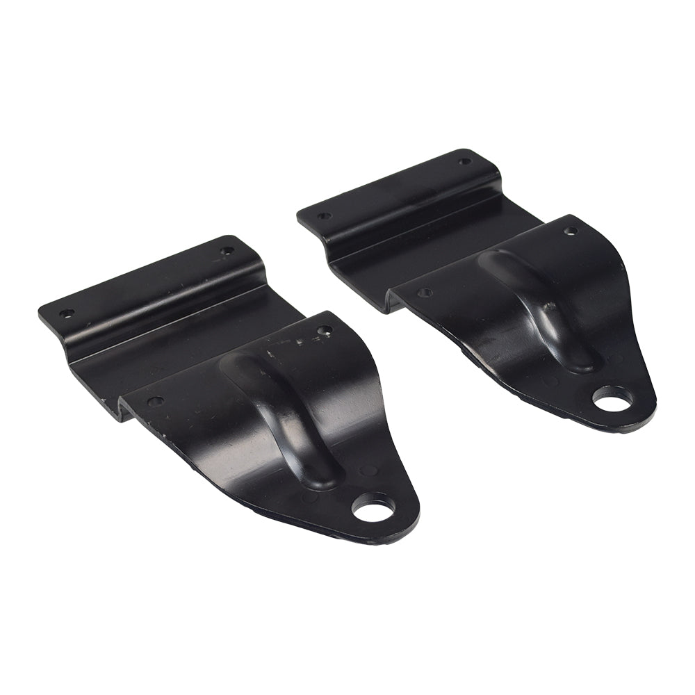 Front Caster Brackets for the Razor Crazy Cart XL (Versions 1+), Set of 2, showing a pair of black metal brackets with multiple holes for mounting.