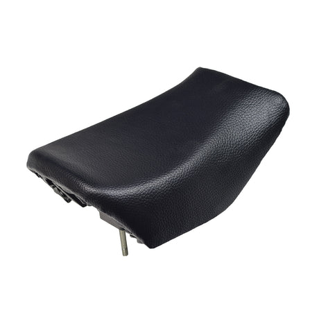 Seat for the Razor RSF350 featuring black vinyl upholstery, metal screws, and a metal post, designed with two mounting studs for the RSF350 Electric Sport Bike.