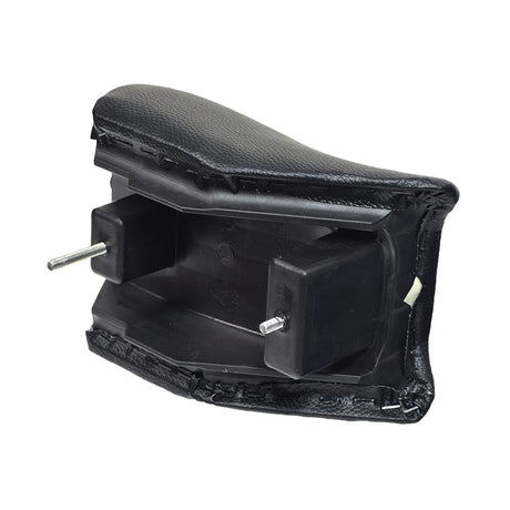 Seat for the Razor RSF350, featuring black vinyl upholstery and two metal mounting studs, shown in a close-up view highlighting its sturdy construction and sleek design.