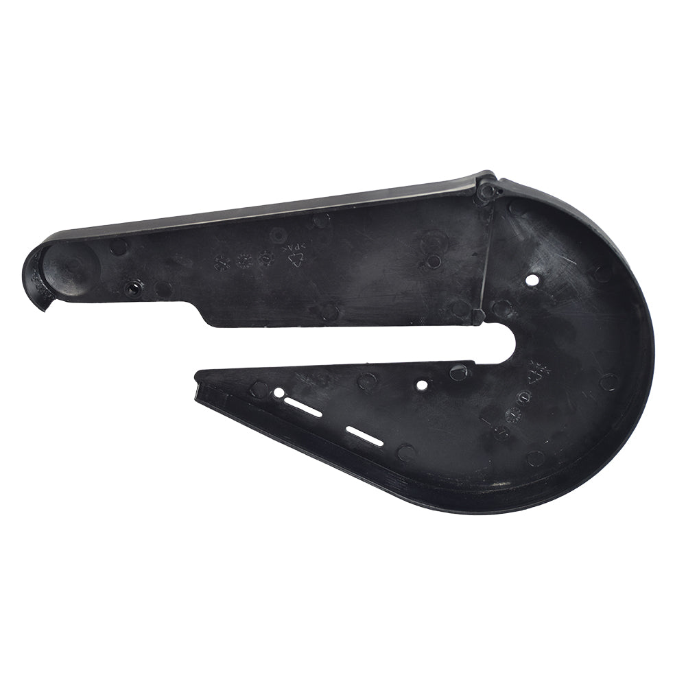 Chain Guard for the Razor RSF350 Electric Sport Bike, a black plastic rectangular object with a hole, designed to prevent dirt from affecting the bike's chain.