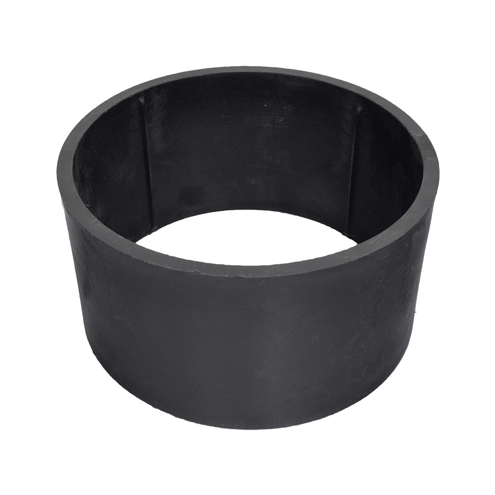 11x7.10-5 PVC Plastic Tire Sleeves for Drift Trikes & Go-Karts (Set of 2) - Black circular tire sleeves designed to fit tightly on slick tires, enhancing drift performance with radial ridges on the inside face.