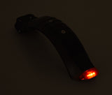 Rear Fender Assembly for the Swagtron Swagger 2 Scooter featuring a black structure with a red light, integral to the rear brake system.