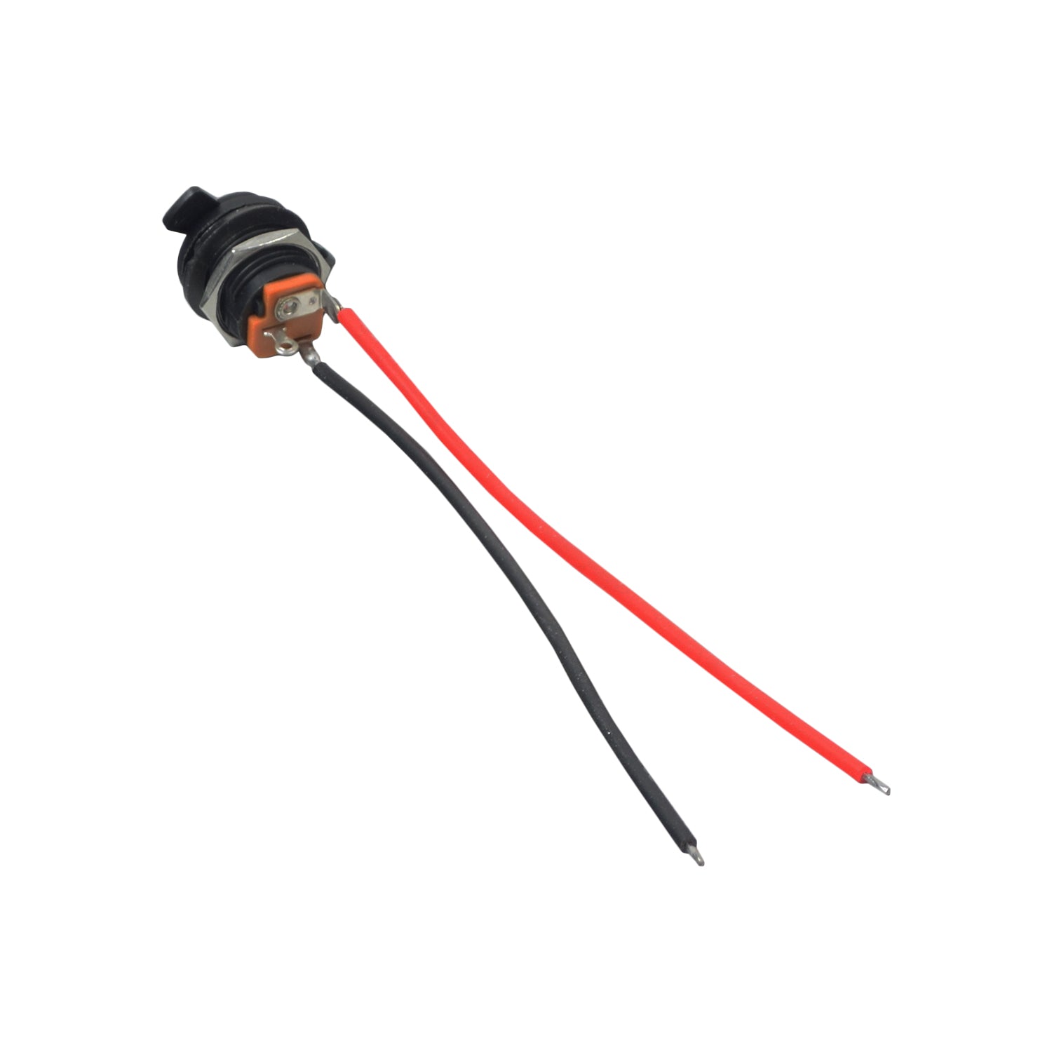 Coaxial Charging Port for Hover-1 Electric Scooters featuring a close-up view of the connector with attached wires, designed with a weather-proof rubber cover and 5.5 mm female coaxial aperture.