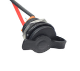 Coaxial Charging Port for Swagtron Swagger Scooters with a 5.5 mm female aperture, featuring two 4 wires with bare ends and a weather-proof rubber cover.