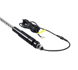 48 Multicolor LED Whip Light for Go-Karts & Dune Buggies with black wire, yellow tag, and remote control unit visible.