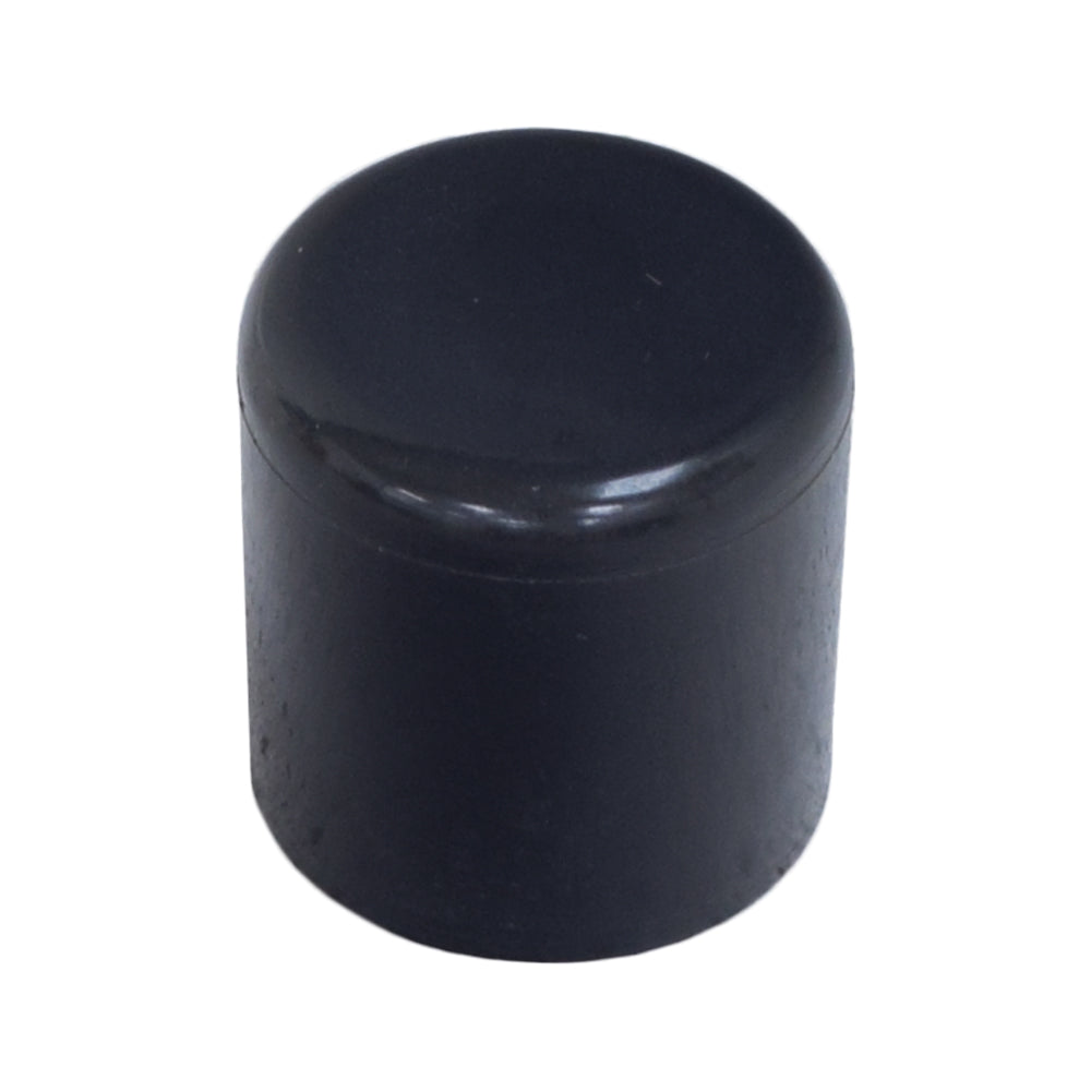 Vinyl End Cap for 7/8 Tubing, a black plastic cylinder, designed for wheelchair frames and armrest tubes.