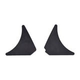 Gusset Plate for Coleman RB200 & Monster Moto / Mega Moto Classic 212cc (MM-B212) Mini Bikes (Set of 2): A pair of black triangular plastic plates designed to attach behind the steering column.