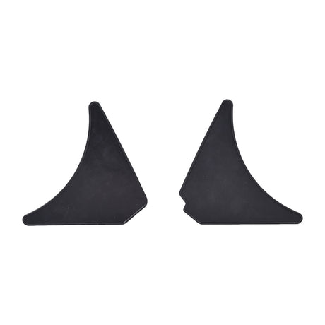 Gusset Plate for Coleman RB200 & Monster Moto / Mega Moto Classic 212cc (MM-B212) Mini Bikes (Set of 2): A pair of black triangular plastic plates designed to attach behind the steering column.